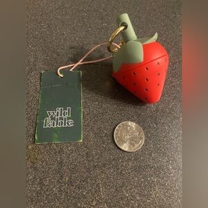 wild fable Red Strawberry Silicone Keychain with Sage Green Top